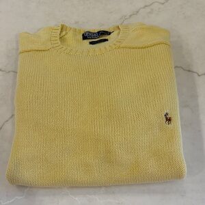 Polo by Ralph Lauren Men's Light Yellow Crewneck Sweater